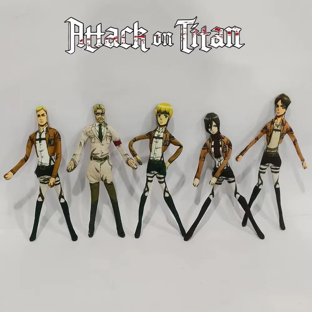Anime Attack on Titan Rivaille Ackerman Eren Jaeger Cosplay Doll Plush Stuffed Dolls Abstract Wire Skeleton Halloween Prop