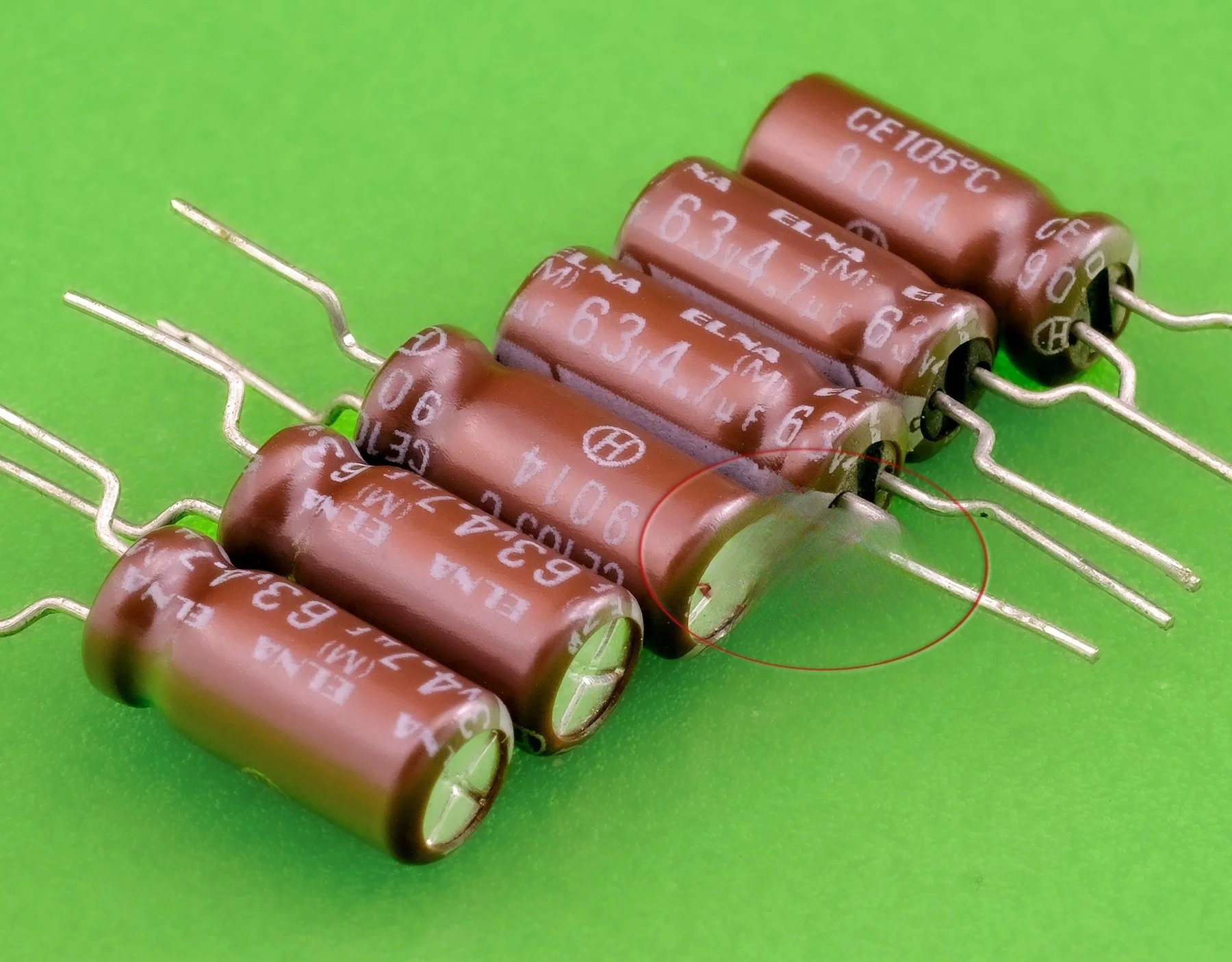 5pcs  for ELNA Original Brown Hi‑Fi Coupling Electrolytic Capacitor 63V 4.7UF,