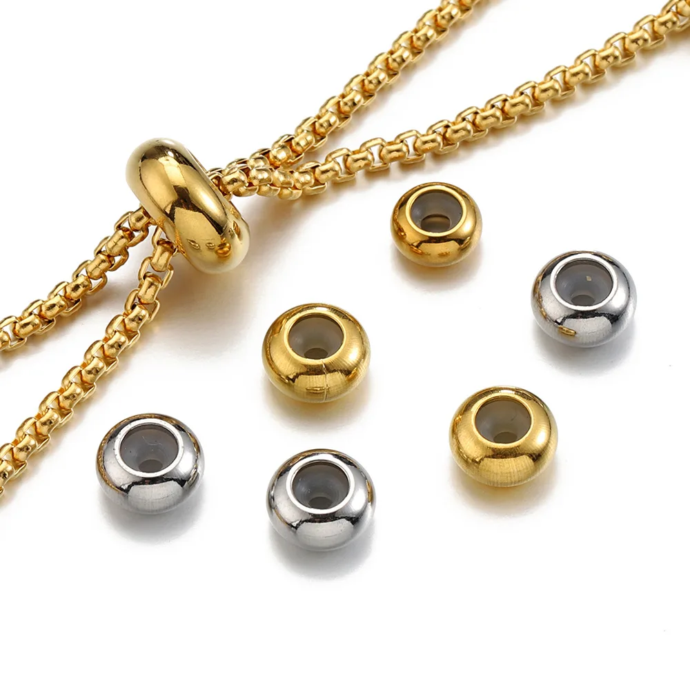100 teile/los Edelstahl End Stopper Spacer Perlen Crimp End Positionierung Ball Perlen Für Diy Schmuck Machen Zubehör – Detail 4