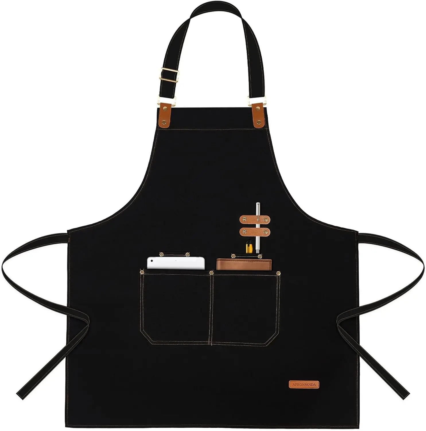 

Apron for Men Women with Pockets Adjustable Strap, Water Repellent Apron for Cooking, Baking