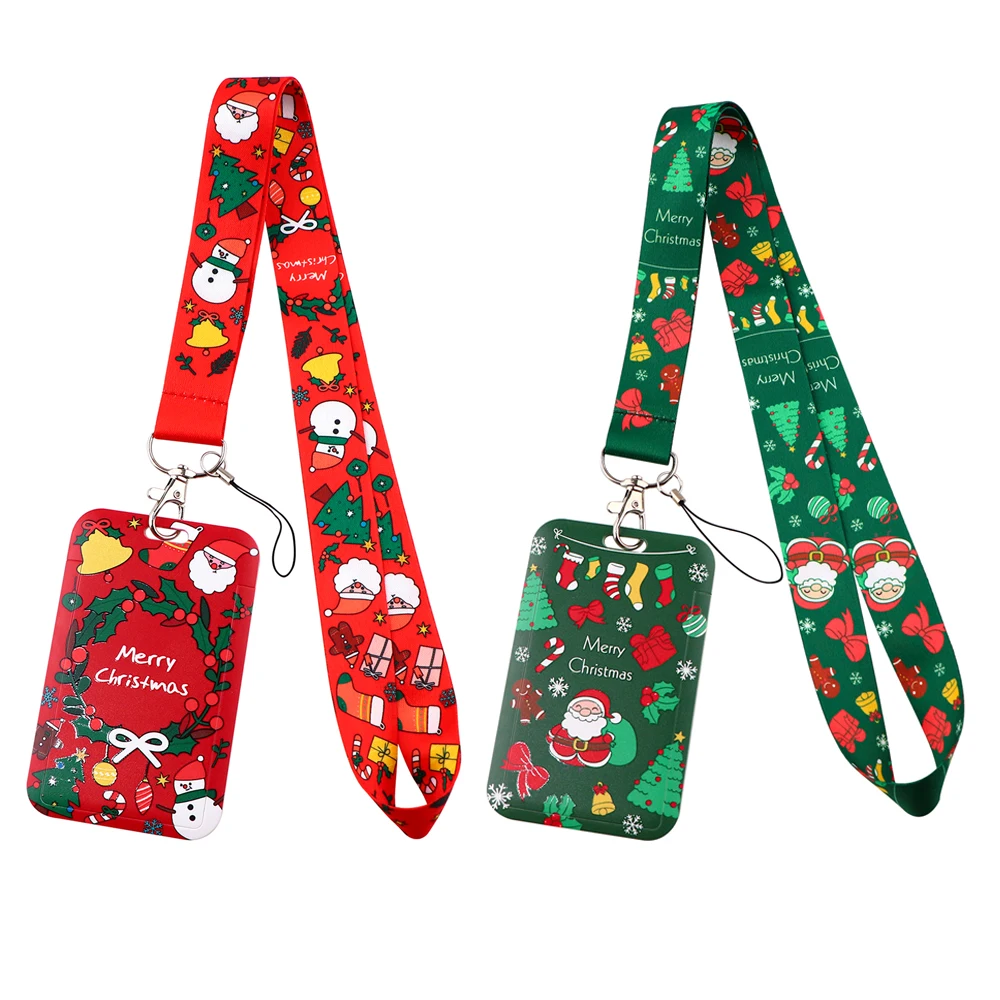 Christmas Lanyard For Key ID Card Cover Badge Holder Business Phone Charm Key Lanyard Neck Straps Keychain Fashion Accessories