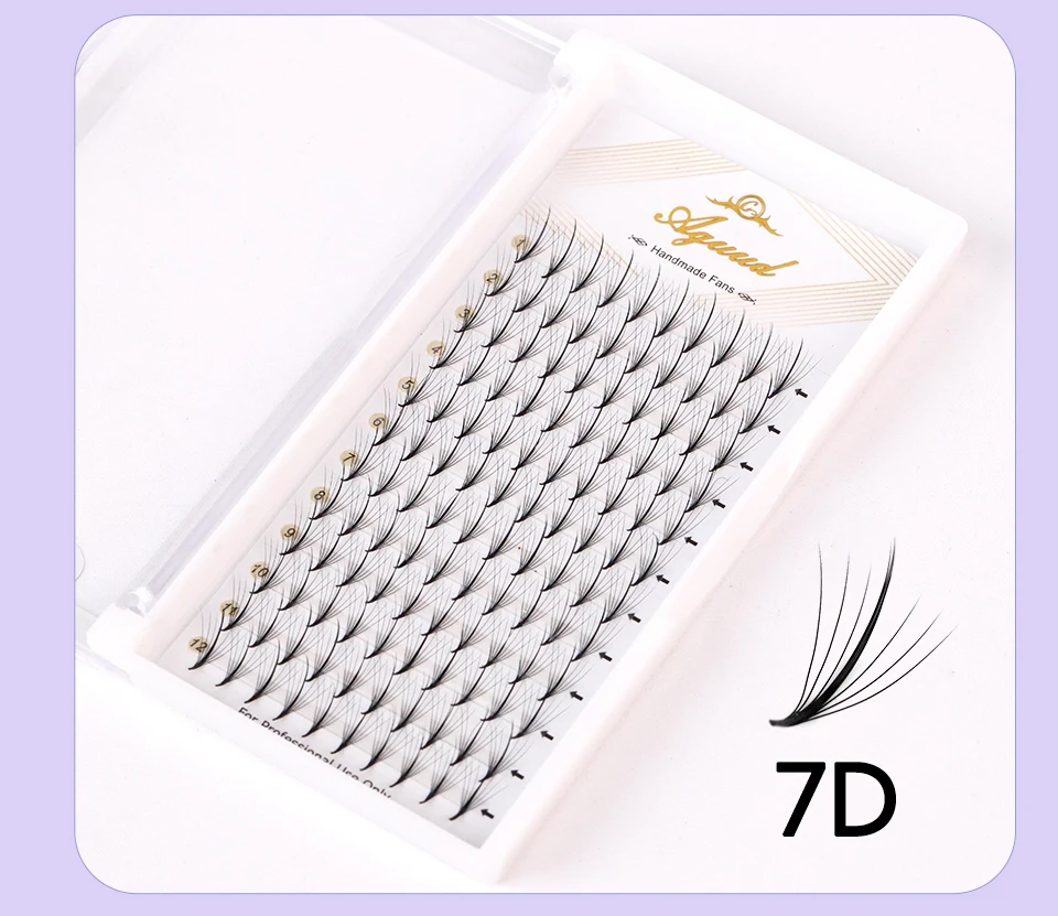 Aguud 3D 5D 7D 9D Wispy Prefabrik Fan Spike Promade Wimpernverlängerung Spitze Basis Hybrid Fan Lash C D Curl Effect Wispy Lash – Detail 17