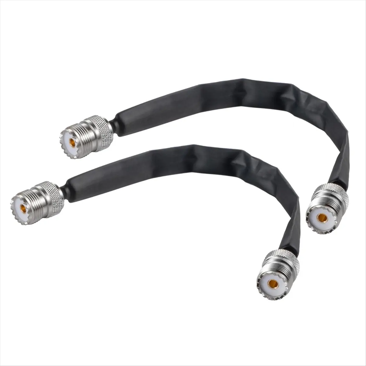 AAAE 2PCS Door/Window Pass Through Flat Coaxial Cable 50 Ohm SO239 UHF Female to UHF Female Pigtail Cable