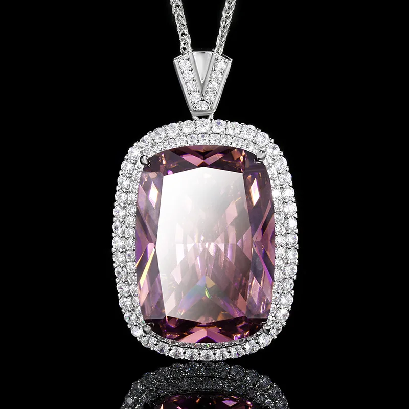 New Gold-Plated Fashion Gemstone Pendant Necklace Main Stone 20*28