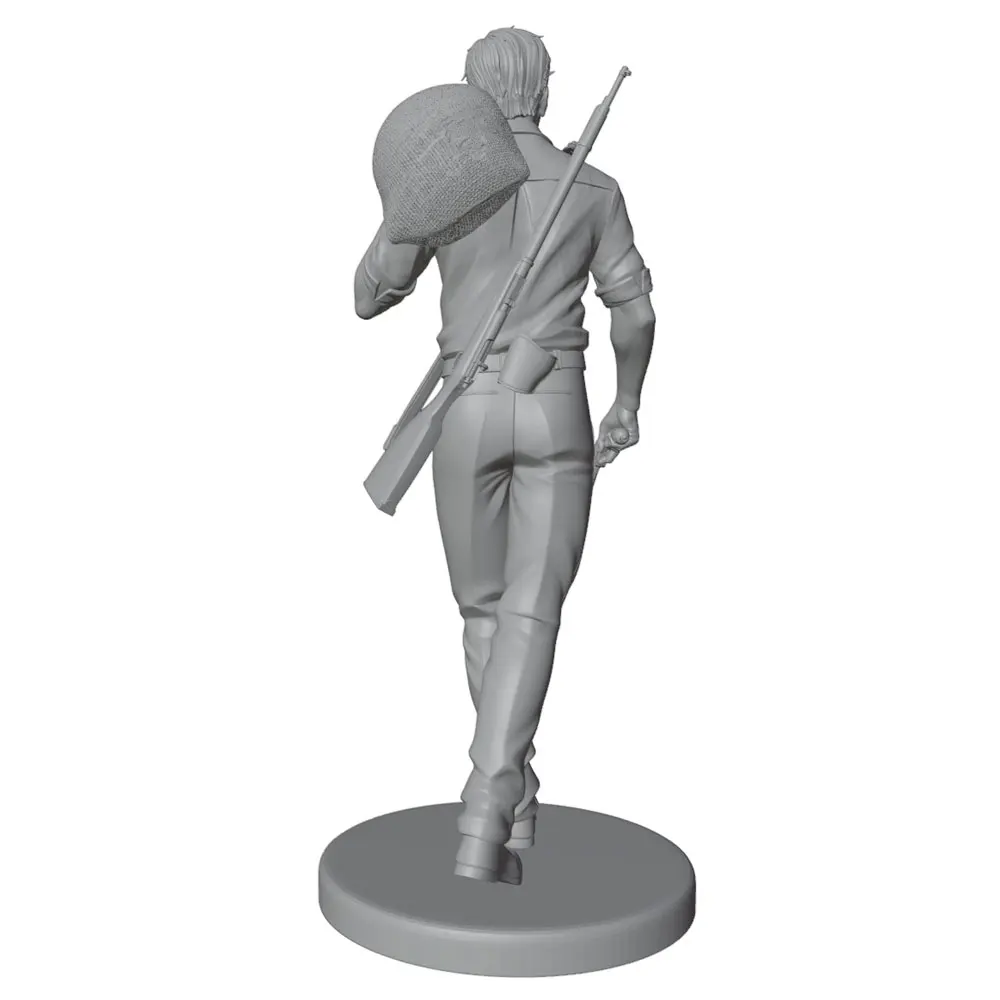 1/24/6 Resin model kit of the lone hunter carrying a hunting rifle, collectible figure, mini 3D printed grey model, not painted
