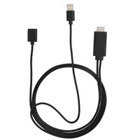 Premium 2 in 1 1080P USB Female to HDMI Male Adapter Cable Cord Plug and Play High Speed for iPhone Android Home Theater Office
