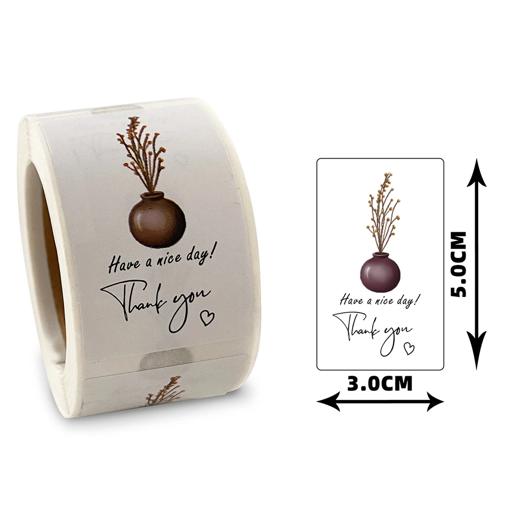 Pegatinas cuadradas de agradecimiento, pegatinas de sellado decorativas de flores para regalos, embalaje de fiesta de boda, pequeña empresa, 50-200 Uds.