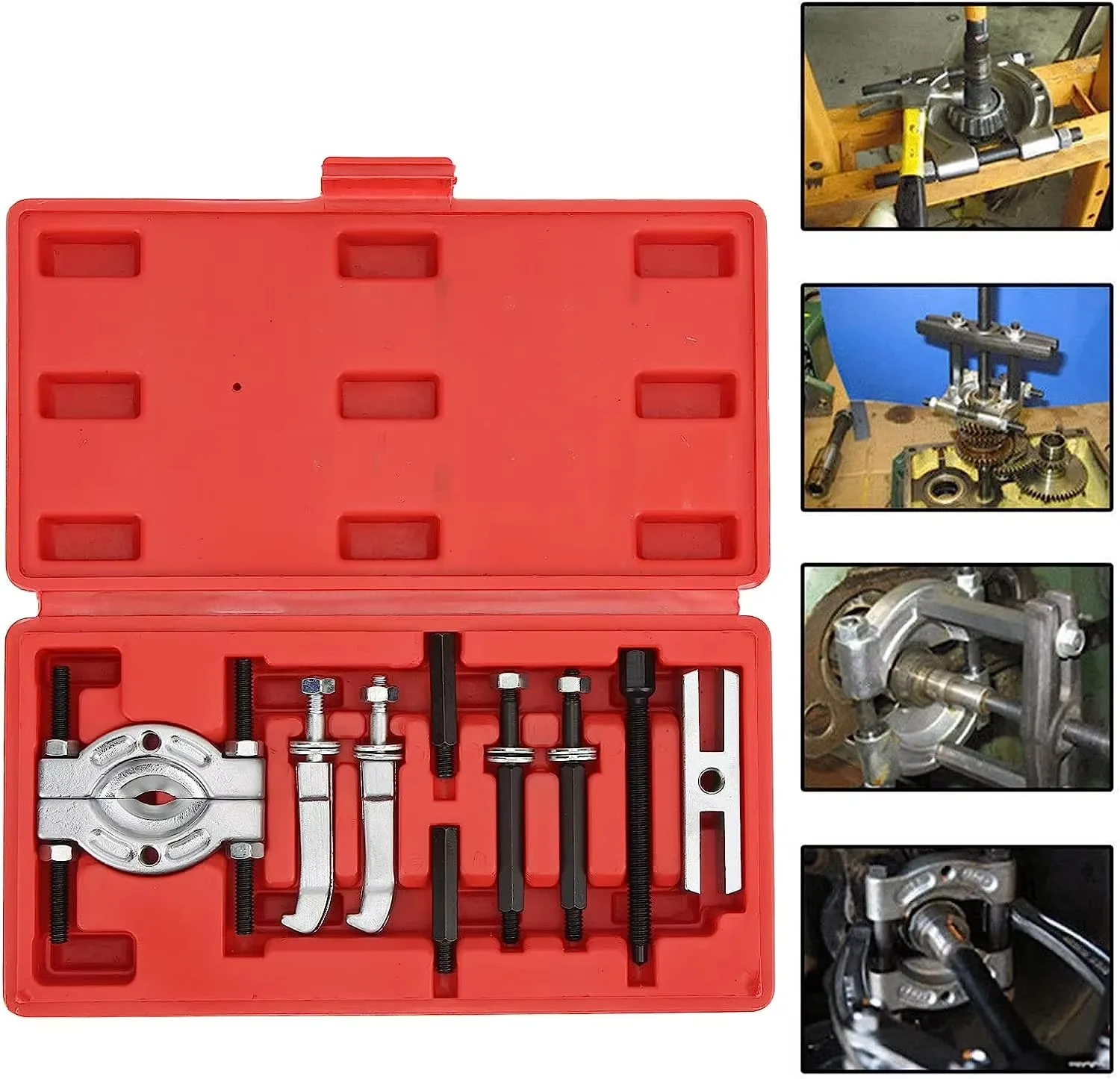 WZAUTO 9pcs Mini Bearing Puller Separator Set 30-50mm Pull Out Jaw Gear Puller Removal Bearing Splitter And Gear Puller Set