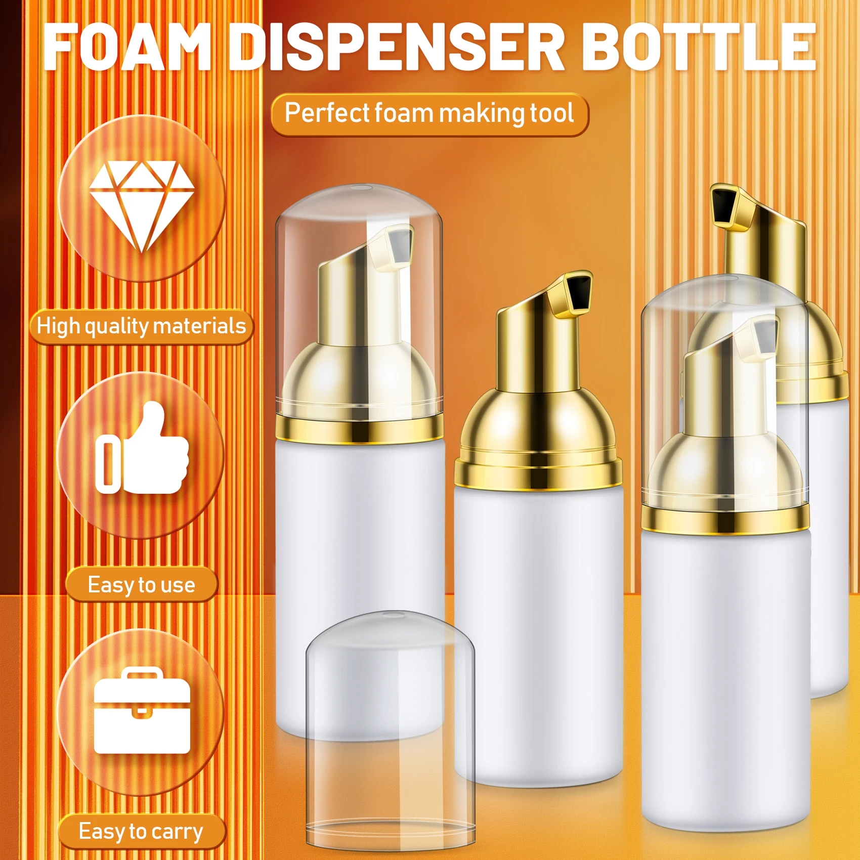 10PCS 30ML Plastic Foaming Bottle Soap Mousses Liquid Dispenser,Froth Shampoo Lotion Bottling Foam Bottles