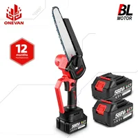 ONEVAN 8 Inch Brushless Electric Saw Automatic Oiler Cordless Handheld Garden Wood Pruning Chainsaw Tool For 21V 18v Battery