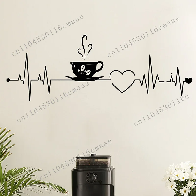 Suitable for creative coffee cup cafe milk tea shop beautification decorative wall sticker self-adhesive