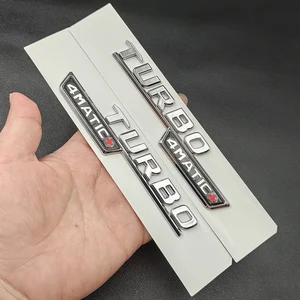 ABS Chrome Car Rear Star Logo Emblema, 3D Turbo 4MATIC Badge, Adesivo para Mercedes Benz A45, AMG W176, W177, Acessórios 12 principais vendas painel a45 amg - №3