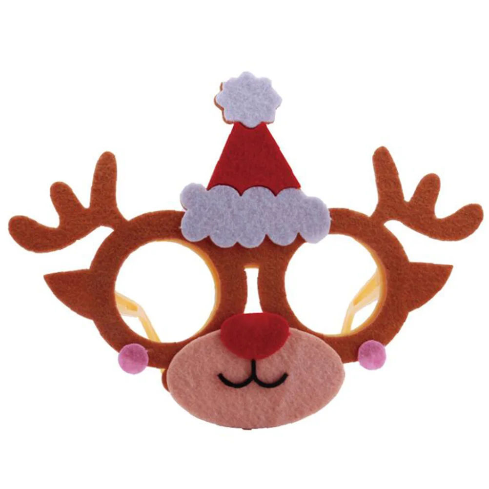 

5Pcs Christmas DIY Eyeglasses Non-Woven Fabric Handmade Glasses Material Package Party Photo Props Fun Christmas Eyewear