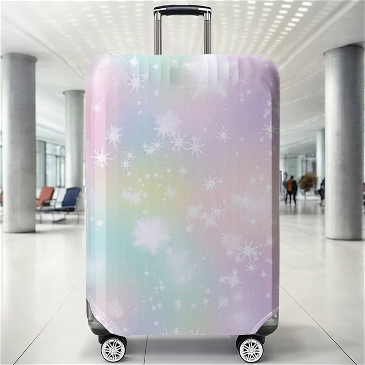 

Snowflake Rainbow Pattern Luggage Protective Cover, suitable for 18-32 inch luggage covers, luggage handle gloves, travel access