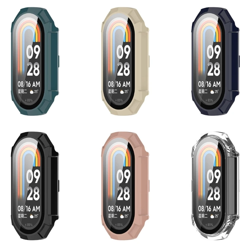 Защитный чехол для экрана, чехол для Xiaomi Mi Band 8, защитный рукав, противоударный чехол с защитой от царапин, полноразмерный чехол-бампер