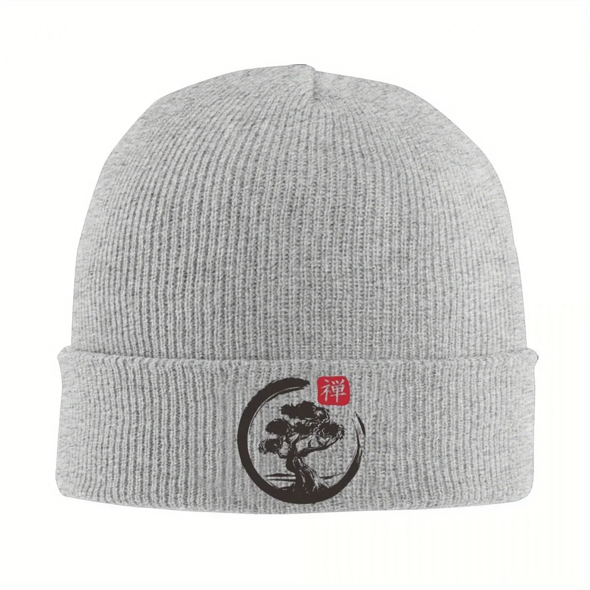 2026 Bonsai Tree Zen Symbol Buddhism Design Knitted Caps Women's Men's Skullies Beanies Autumn Winter Hats Yin Yang Tree Casual