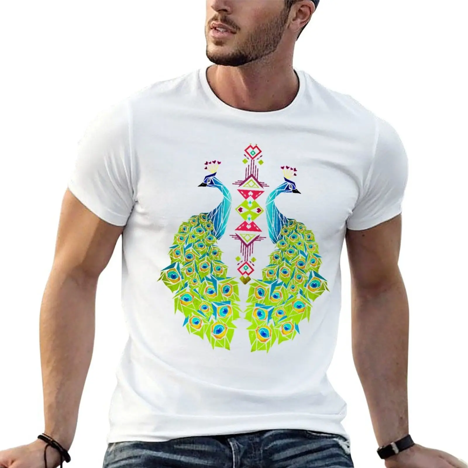 peacock T-Shirt sports fans tees Short sleeve tee men