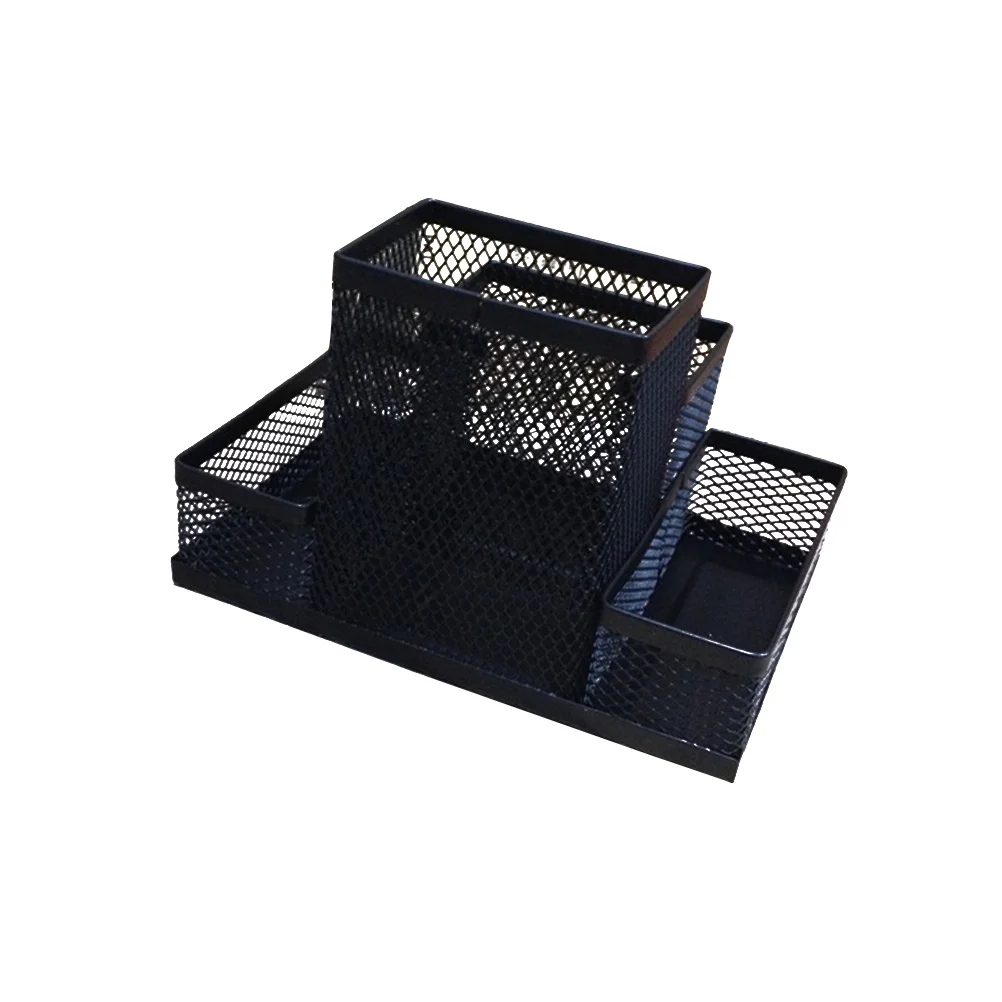 Table de bureau à compartiments multifonctions, Mesh Office EvaluMetal, Fournitures noires