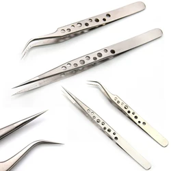 2pcs Eyelashes Tweezers Stainless Steel Makeup Eyelash Tweezers Eyelash Extension Tweezer Eyebrow Tweezers Eyelash Tweezers Set