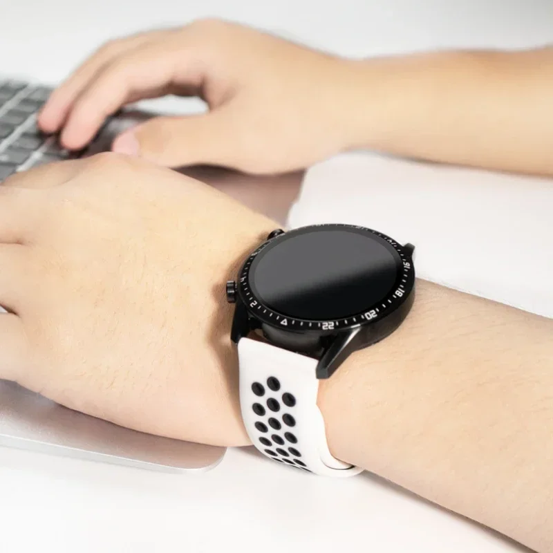 20 مللي متر 22 مللي متر سيليكون حزام لساعة سامسونج جالاكسي 7/6/5/4/3 هواوي ساعة 5/4/3/GT4 سوار تنفس ل Amazfit GTR4/GTS4/bip #4