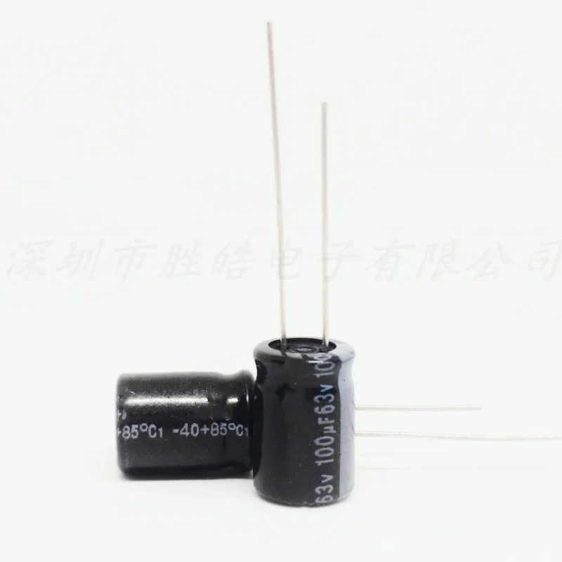 알루미늄 전해질 캐패시터, 63V100uF 시리즈, 10x12.5mm, 63V10 0uF 하이 퀄리티, 10PCs/100PCs