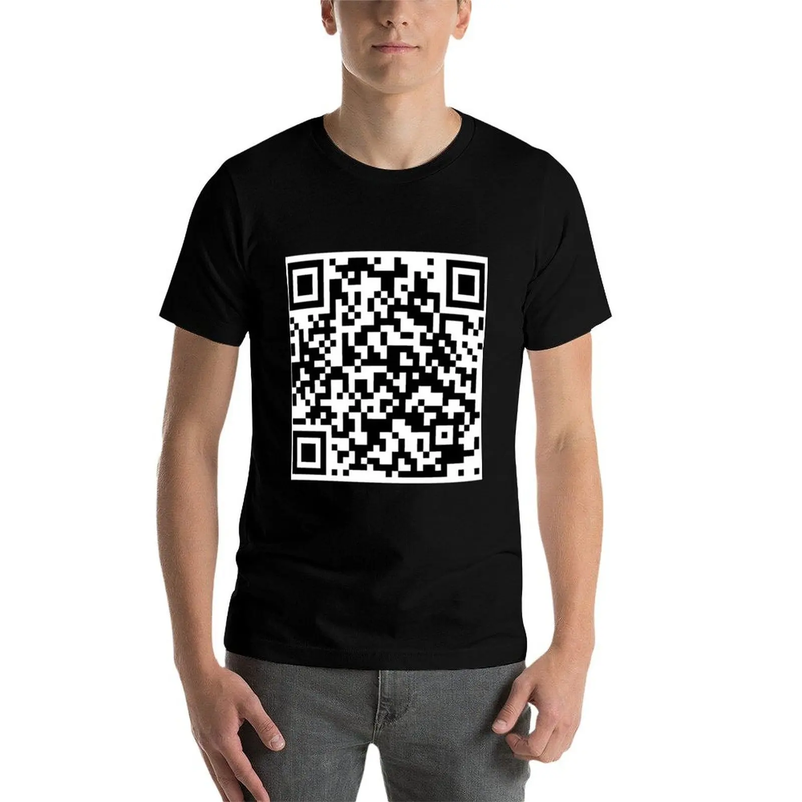 Rick Astley - Never Gonna Give You Up QR Code T-Shirt Abstract Pattern Print Top T-Shirt view 4