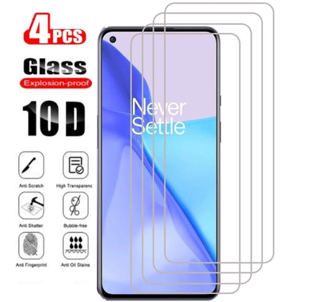 4Pcs For OnePlus 9 9R 8T Nord N10 N100 7 7T 6T 6 5T 5 3T 3 1+ OnePlus 3 5 9 Tempered Glass Protective Screen Film