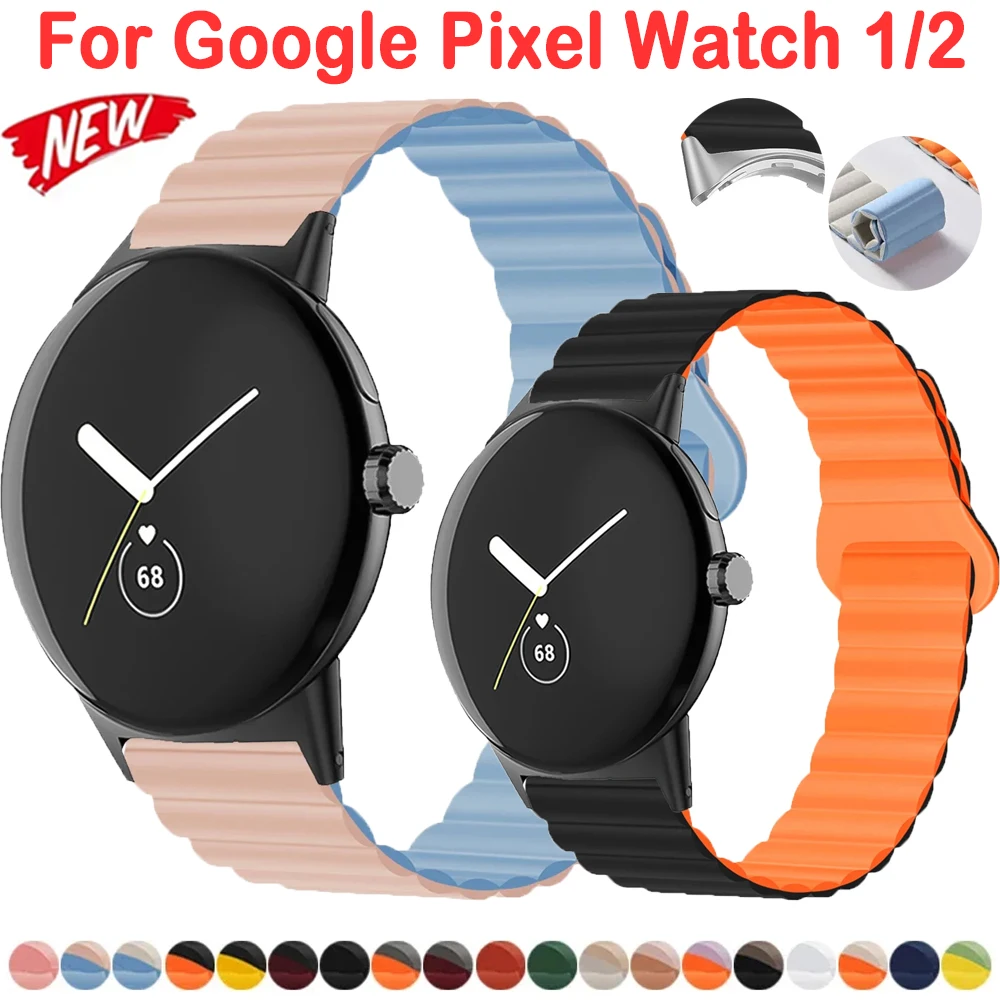 Colorful Band For Google Pixel Watch 2 Silicone Bracelet Magnetic Strap For Google Pixel Watch Replaceable Wristband Accessories