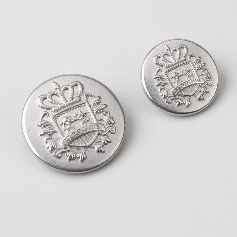 10 Stück Retro Britischer Stil Uniform Metallkronenknöpfe Antikgold & Silber Akademie Schuluniform Nähknöpfe 18mm 23mm – Detail 3