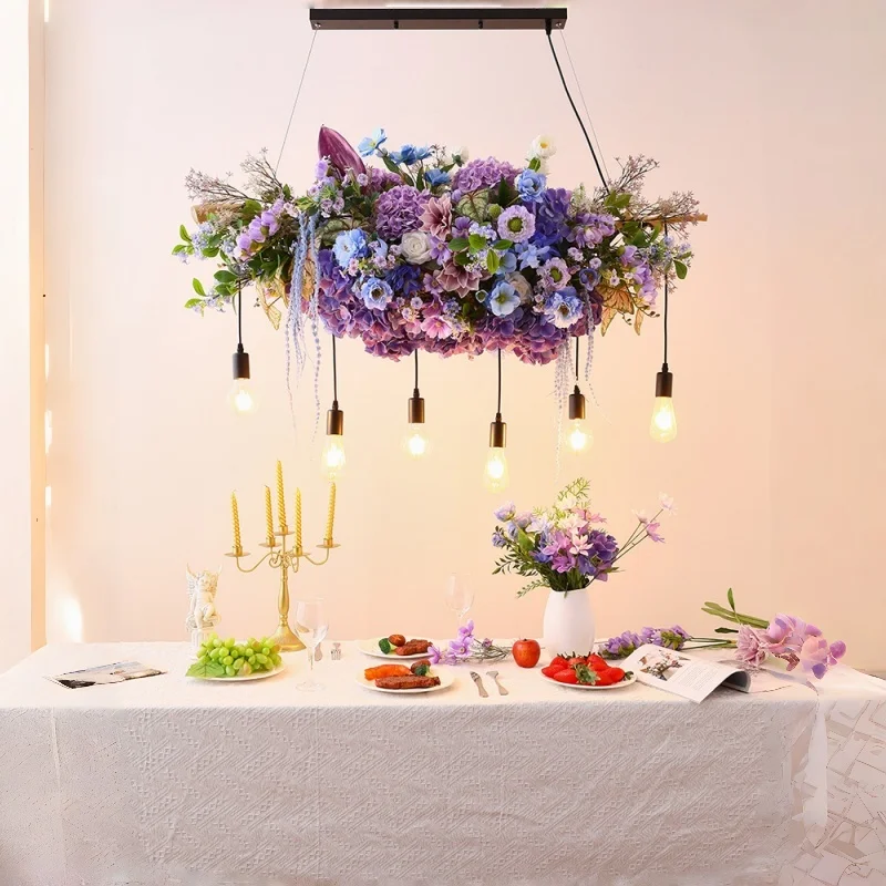 

MZISOSOD for Purple Bar Counter LED Chandelier Creative Restaurant Decoration Light for Flower Shop Window Sunroom Courtyard