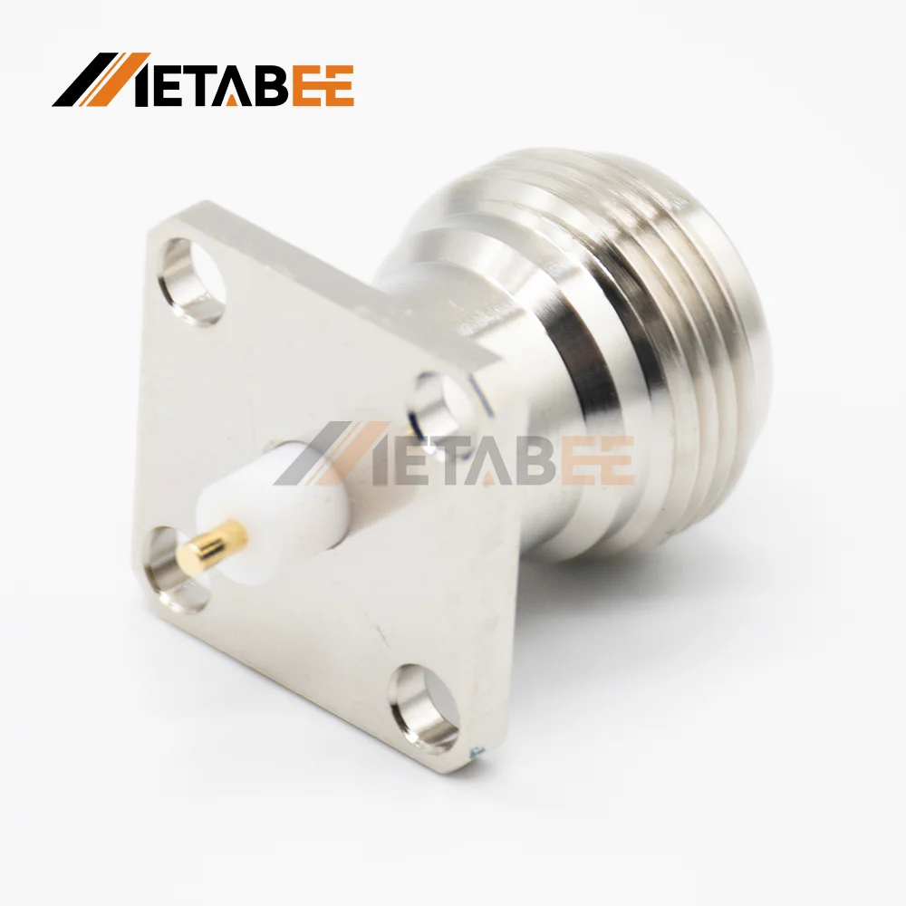 254mm Sq 4 Holes Flange n Type Male Plug  Coaxial Connector with 0253 mm Tab254mm Sq 4 Holes Flang