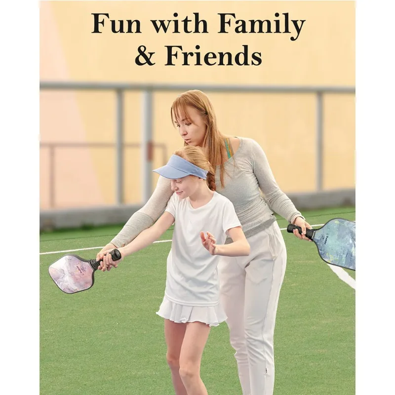 المجاذيف الخشبية Pickleball مقبض مضلع عدم الانزلاق مضرب كرة المخلل الملونة المبتدئين معدات تدريب كرة المخلل الطفل