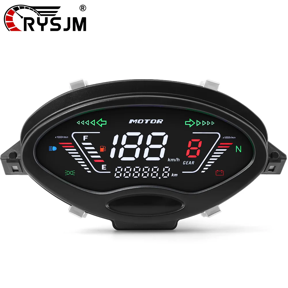 

LED Motorcycle Speedometer Digital Odomete Speed RPM Gear Fuel Gauge Mileage With Battery Alarm For Honda WAVE 125S Waterproof