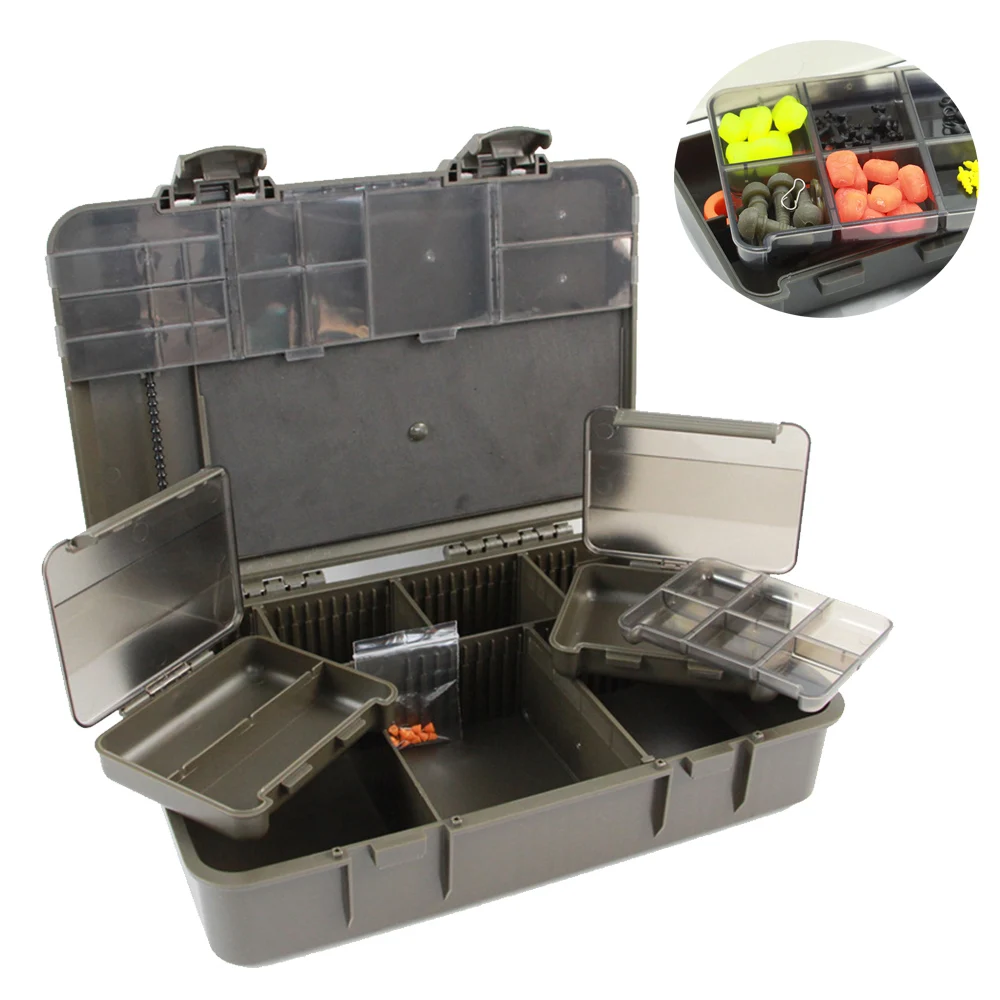 

Carp Fishing Organizer Box Portable Fishing Tackle Storage Organizer Magnetic Compartments Fishing Gear Accessories