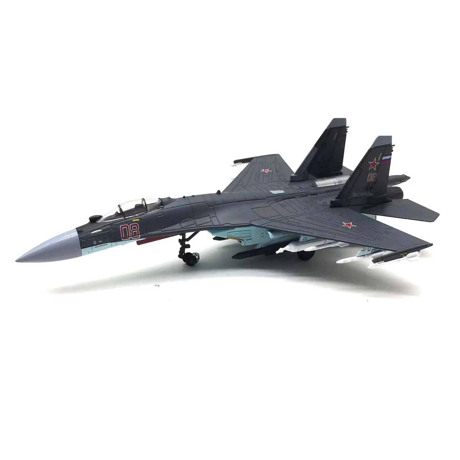 1/100 Alloy Russian Plane Model SU-35 Diecast Plane for Shelf Bedroom Decor
