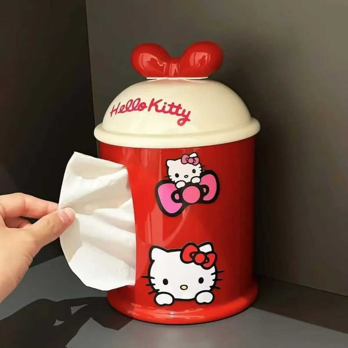 Dopamine living room table paper box high-value home polka dot thickened desktop storage tissue box with lid