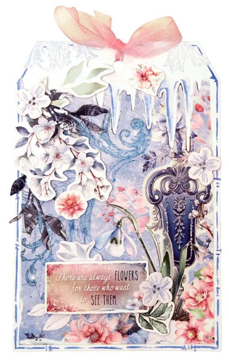 Frozen flowers Snowdrop Blossoms Ornamental Metal Cutting Dies Silicone Stamps Scrapbooking Stencil Photo Album Card DIY Paper