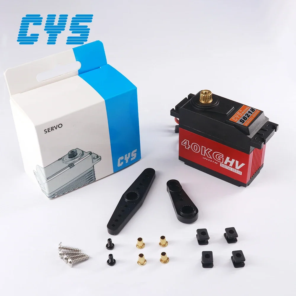 CYS-S8218 40kg Low Profile Brushless Metal Gear Digital Waterproof Servo 7.4V 0.18s/60 High Torque HV Robot Servo for 1/5 RC Car
