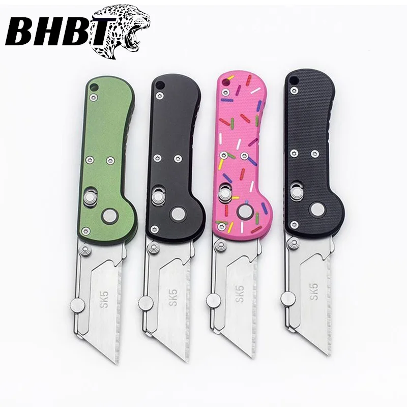 

Мини-складной нож BHBT, резак для коробок, карманный EDC-нож из алюминиевого сплава со сменными лезвиями