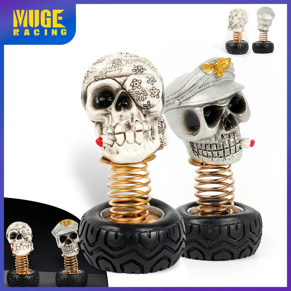 

Car Ornament Shaking Halloween Skull Head Tire Spring Skulls Relieve Driving Fatigue Auto Decor Toys Car Decorations RS-SFN047