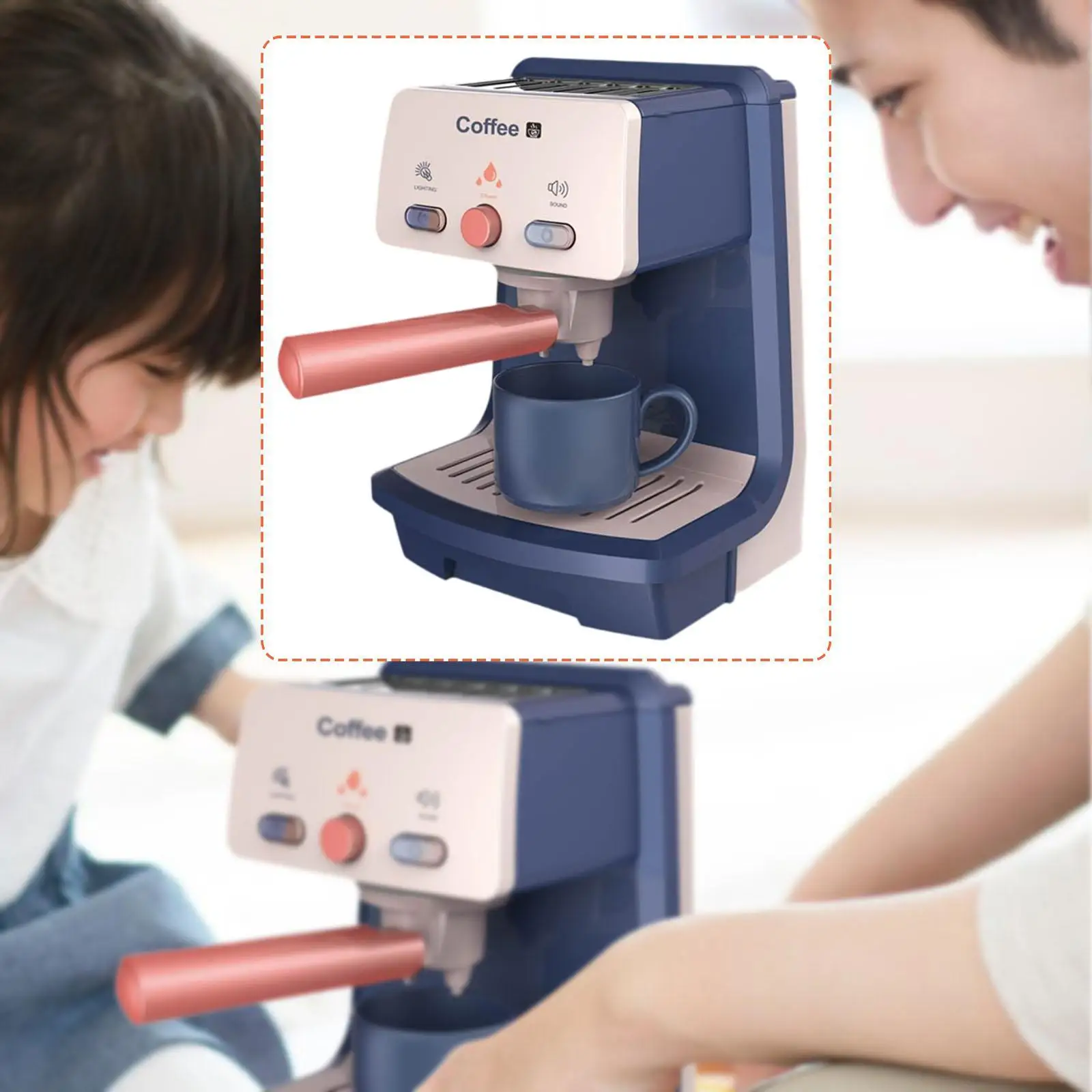 Koffiezetapparaat voor kinderen, vroeg educatief speelgoed voor kleuters, leeftijd 3+, festivalverjaardagscadeaus
