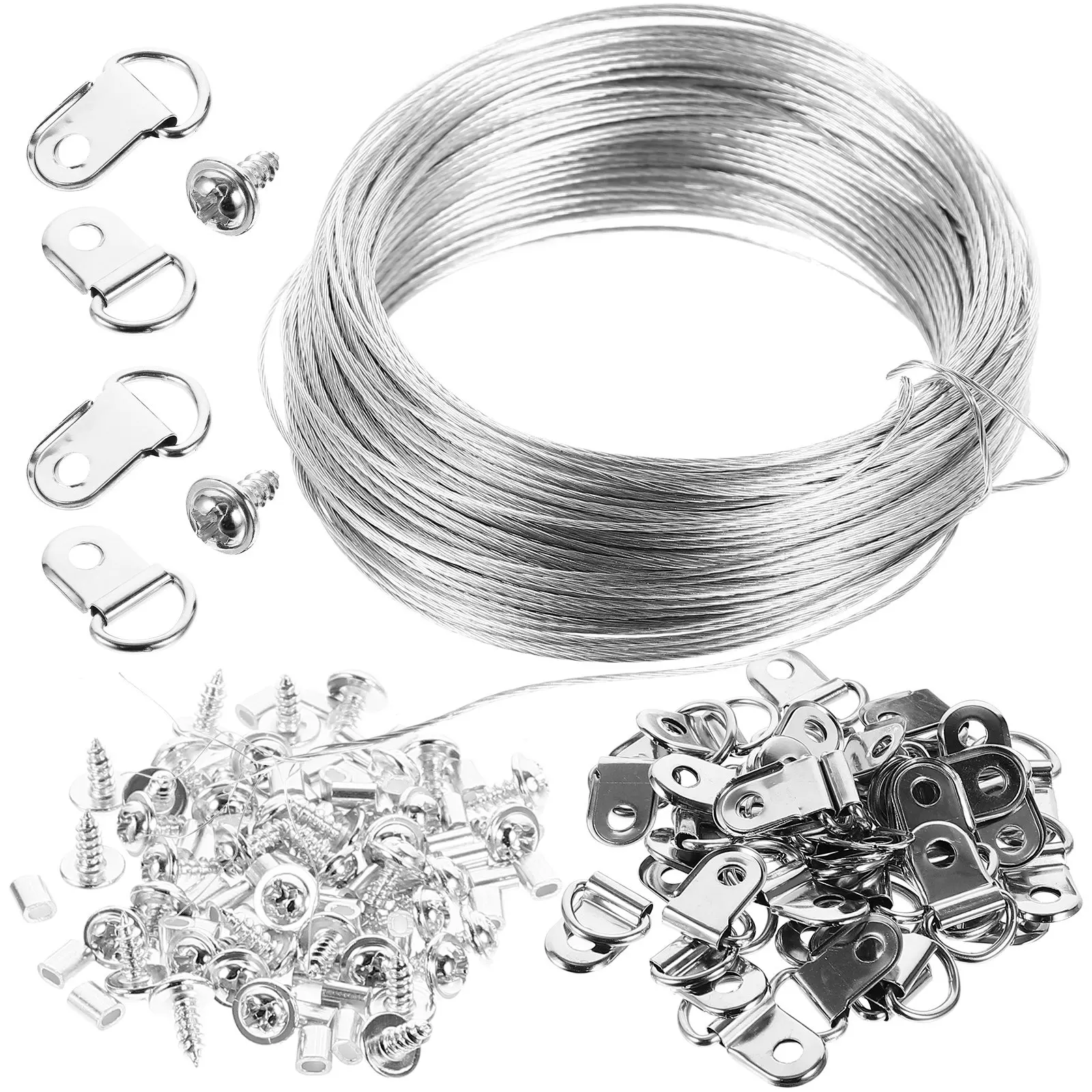 30M Picture Hanging Hardware Kit Photo Frame Wire D Shape Hooks 13 s DIY Supplies Wall Decoration Teaching Equipment