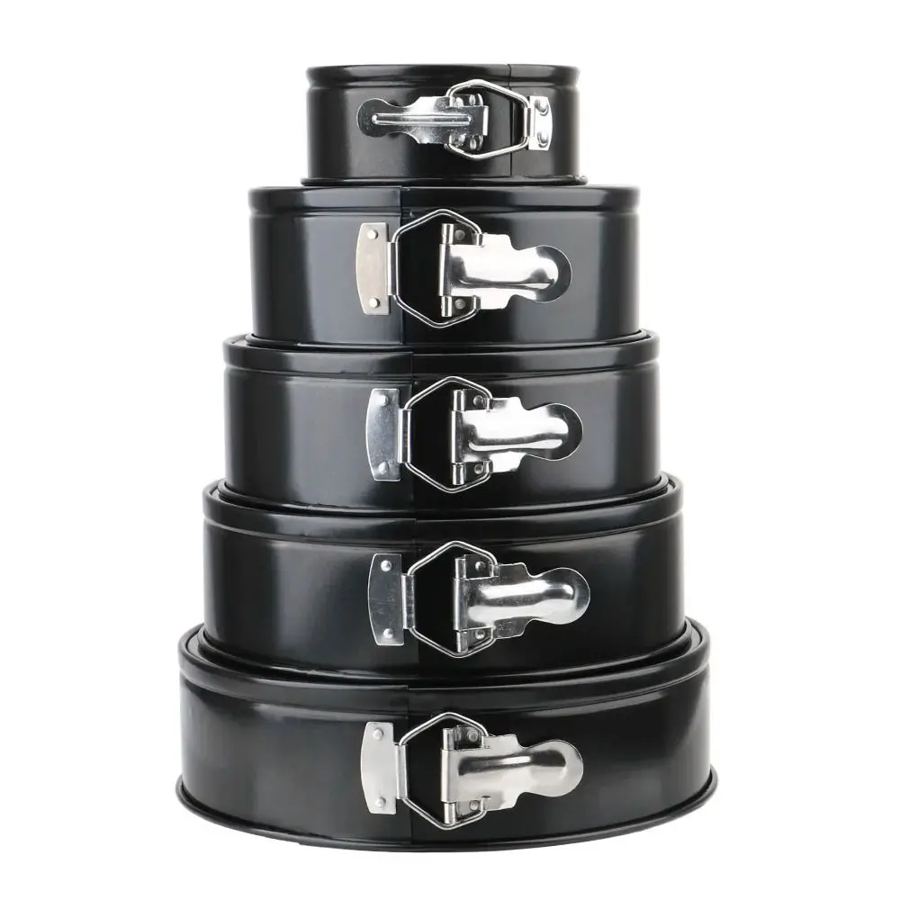 Molde para hornear de acero al carbono, antiadherente, a prueba de fugas, con fondo extraíble, para el hogar, cocina y panadería, 12/16/20/24/28cm, 1 ud.