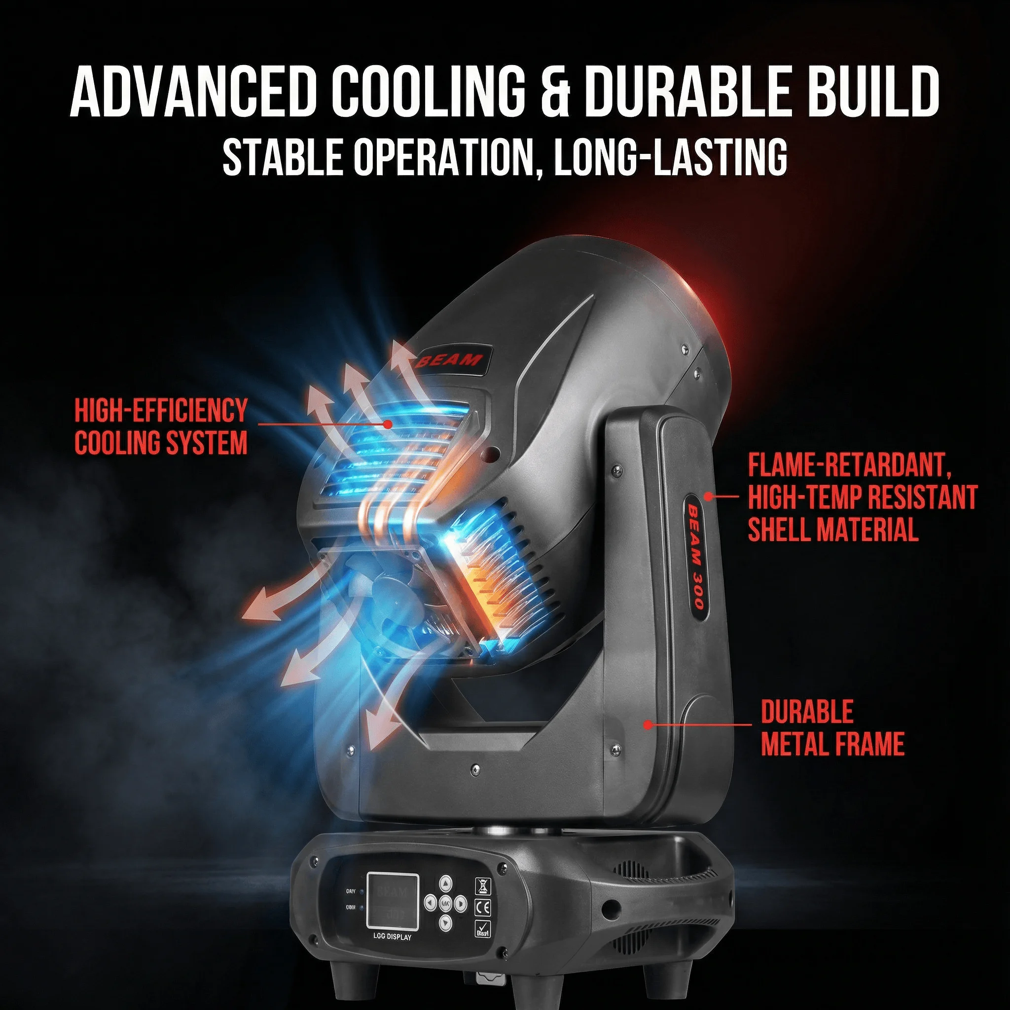 300W 16R mini Beam Moving Head  DMX 512 Stage Lights DMX Controlled Sound Activated Play  For Bar, gathering Party Music Concert