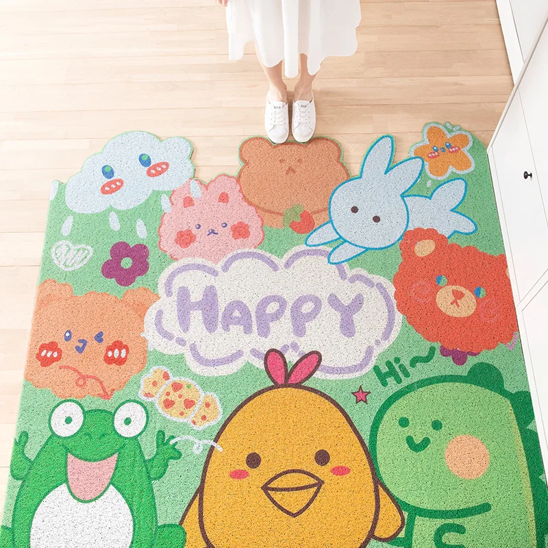 

Door Mats Indoor Non-Slip Absorbent, Dirt Resist, Entrance Washable Rug, Low-Profile Entry Doormat for Entryway Cartoon Carpet