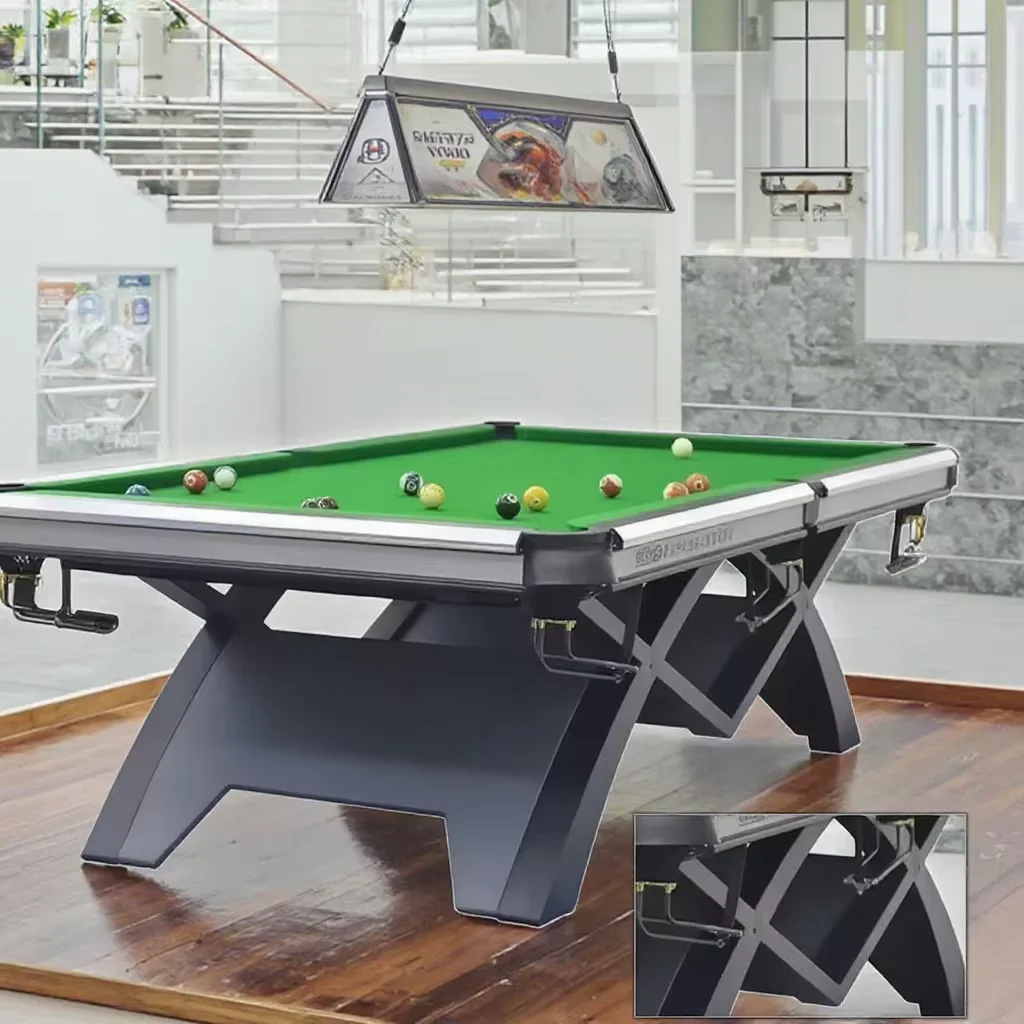 

Professional 9ft Chinese 8-ball Pool Table 4.5cm SLATE Steel Frame Shadowless Pool Table