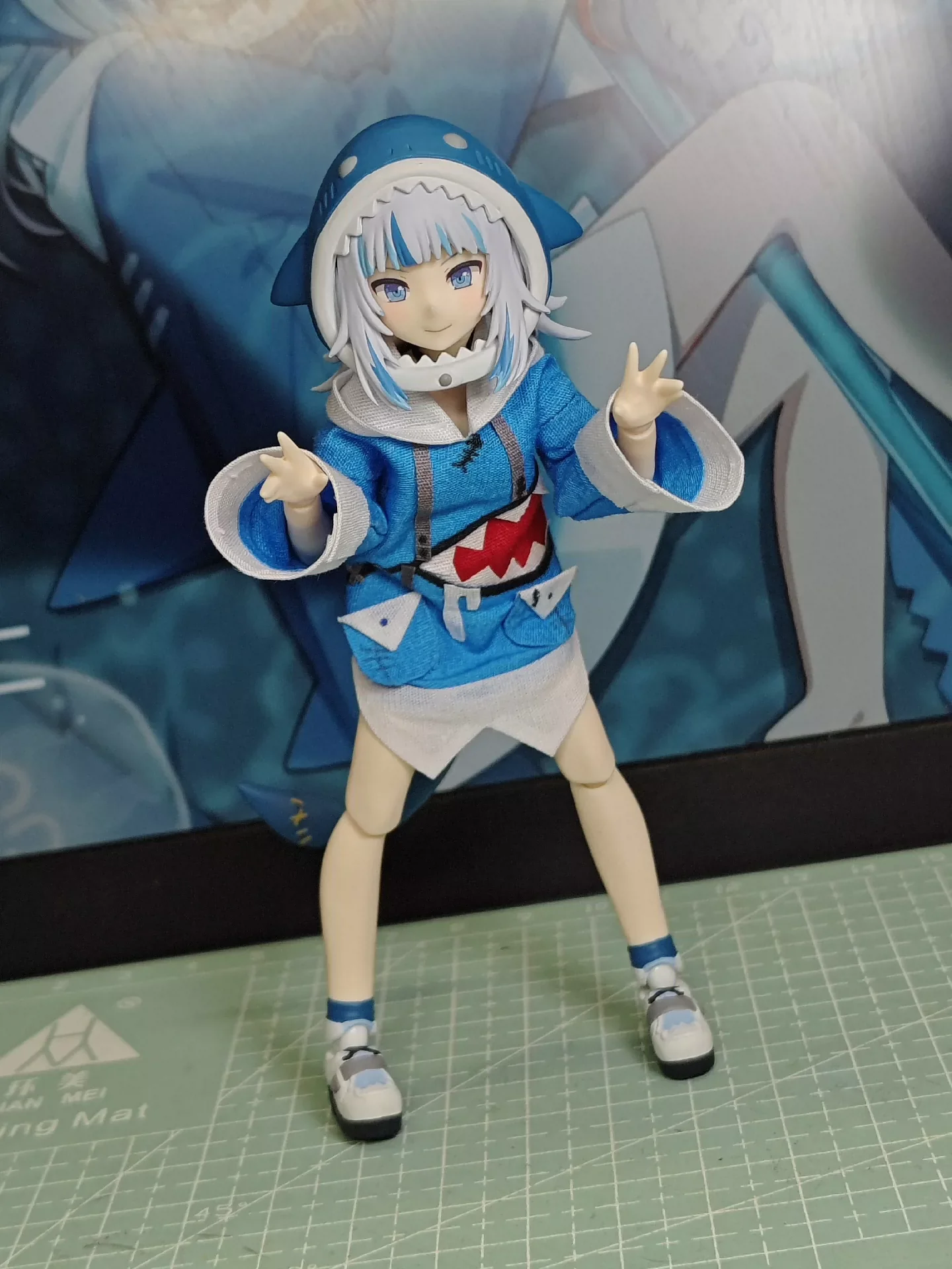 

【Не рисунку】Ручная работа, масштаб 1/12, женская девушка, милая ткань Gawr Gura, подходит для 6 дюймов Figma Azone12 shf, модель экшн-фигурки для DIY