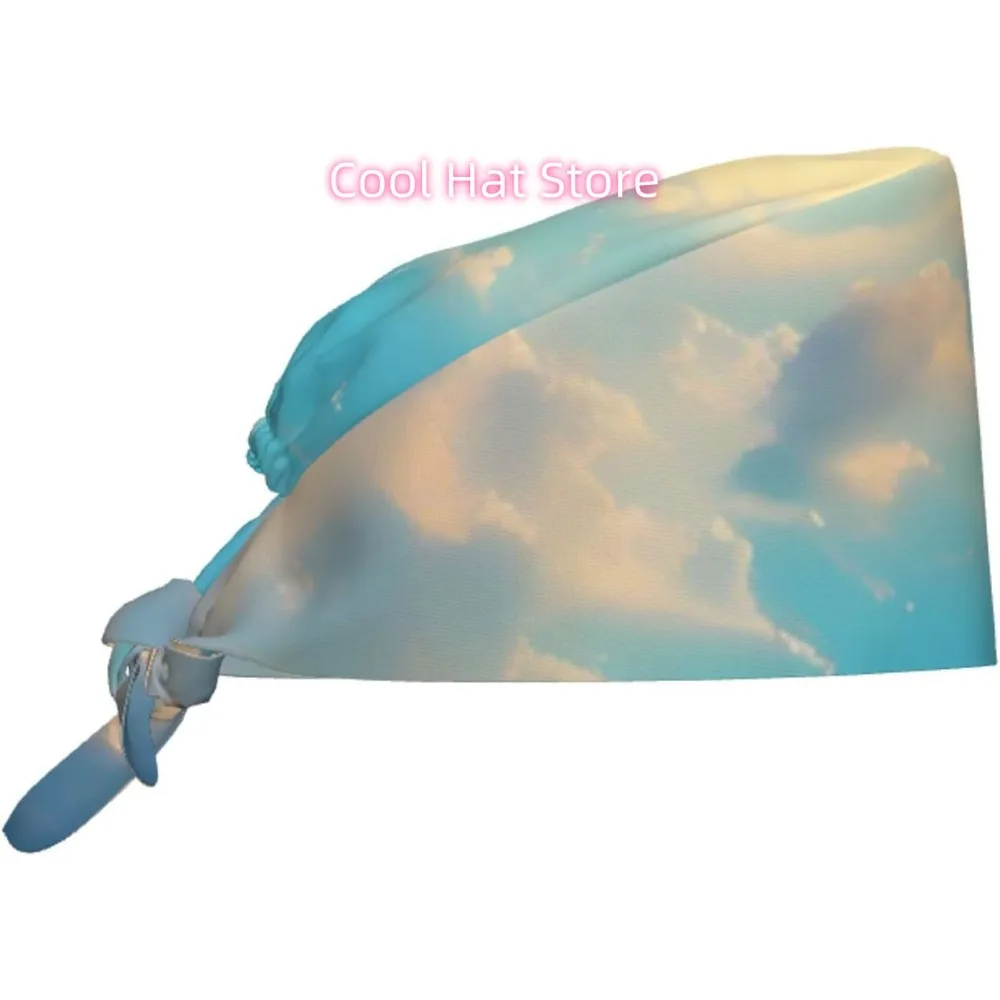 

Cleaning Working Cap Cloudy Sky Prints Chef Hat for Women & Men, Adjustable, Breathable Black