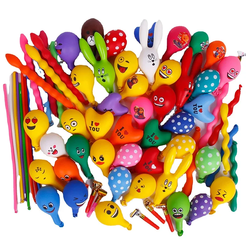 20/50/100Pcs No gas pump provided cartoon Balloons Decoration Helium inflatable Balloons Animal Duck Rabbit Balloon