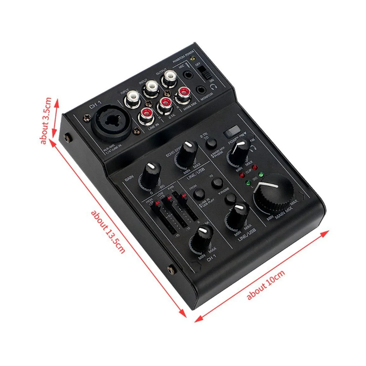 ABEP-Audio Mixer Sound Mixing Console USB Audio Interface Ingebouwd effect Mini Professionele Mixer Geluidskaart